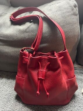 Coach Sonoma  4926 red drawstring purse EUC